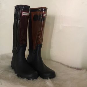 HUNTER Clear Burgundy Rainboots